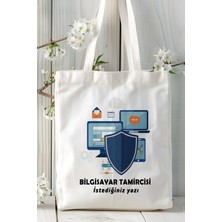 Bilgisayar Tamircisi Baskılı Bez Omuz Çantası Kişiye Özel Model 12