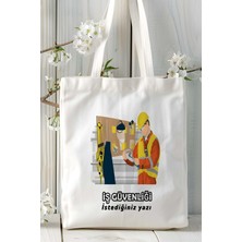 Iş Güvenliği Baskılı Bez Omuz Çantası Kişiye Özel Model 7