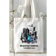 Bilgisayar Tamircisi Baskılı Bez Omuz Çantası Kişiye Özel Model 15