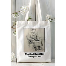 Ayakkabı Tamircisi Baskılı Bez Omuz Çantası Kişiye Özel Model 6