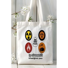 Iş Güvenliği Baskılı Bez Omuz Çantası Kişiye Özel Model 2