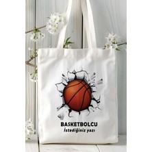 Basketbolcu Basketbol Basket Baskılı Bez Omuz Çantası Kişiye Özel Model 23