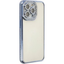 iPhone 14 Pro Kılıf Joke Taşlı Silikon - Mavi