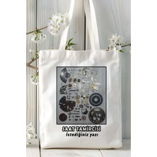 Saat Tamircisi Baskılı Bez Omuz Çantası Kişiye Özel Model 5