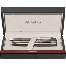 Scrikss & WizDesign 39 Dolmakalem + Tükenmezkalem + Versatil Üçlü Set Titanyum (Ömür Boyu Garantili - Lüks Kutulu - İsme Özel Tasarım)