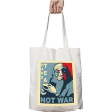 Avatar Iroh Make Tea Not War Iki Tarafı Kalıcı Baskılı Yıkanabilir Okul Plaj Omuz Bez Çantası