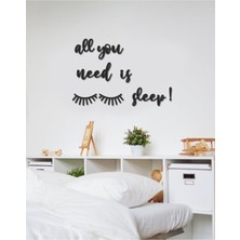 Şık Siyah Uyku Teması Duvar Yazısı, Ev Dekorasyonu Için Güzel Bir Seçenek