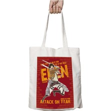 Eren Attack On Titan Iki Tarafı Kalıcı Baskılı Yıkanabilir Çanta