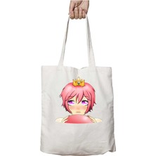 Prenses Gumball Iki Tarafı Kalıcı Baskılı Yıkanabilir Okul Plaj Omuz Bez Çantası