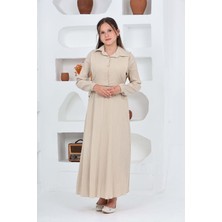 Kız Çocuk Uzun Boy Gofre Kumaş %100 Pamuk Jile & Elbise Iki Parça Takım – Astarlı Zarif SET-4948-ELB-0048