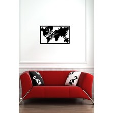 Ahşap Dünya Haritası Tablo, 3mm Mdf, Kendinden Yapışkanlı, Duvar Dekorasyonu