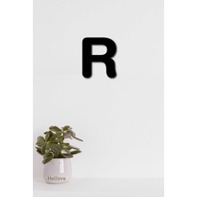 Lazer Kesim Ahşap R Harfi Tamamlanabilir Duvar Yazısı, Haki R Harfi Dekorasyon