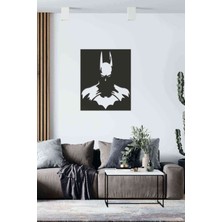 Batman Figürlü Siyah Ahşap Duvar Dekoru, Şık ve Modern Tasarım