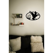 Ahşap Ördek Duvar Tablosu 50X33 Cm, Modern Dekoratif Süs, Lazer Kesim Siyah