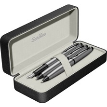 Scrikss & WizDesign 88 Dolmakalem + Tükenmezkalem + Versatil Üçlü Set Mat Gri (Ömür Boyu Garantili - Lüks Kutulu - İsme Özel Tasarım)