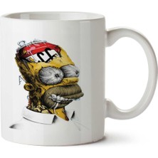 Homer Simpson Bira Kafası Iki Tarafı Baskılı Kupa Bardak