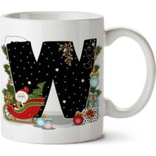 Yeni Yıl Merry Christmas Yılbaşı'na Özel W Harfi Baskılı Kupa Bardak