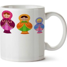 Matruşka Rus Oyuncakları Iki Tarafı Baskılı Kupa Bardak