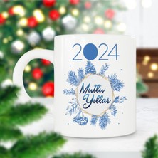 2024 Yeni Yılda Mutlu Yıllar Yılbaşı Hediyesi Baskılı Kupa Bardak