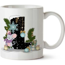 Yeni Yıl Merry Christmas Yılbaşı'na Özel L Harfi Baskılı Kupa Bardak