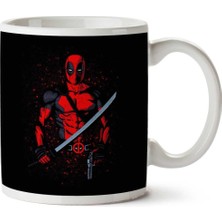 Deadpool Paralı Kılıç ve Silah Iki Tarafı Baskılı Kupa Bardak
