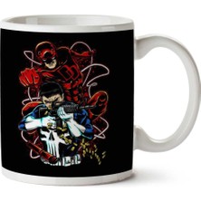 Team Up Daredevil Punisher Iki Tarafı Baskılı Kupa Bardak