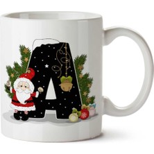 Yeni Yıl Merry Christmas Yılbaşı'na Özel A Harfi Baskılı Kupa Bardak