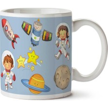 Çocuklar Için Uzay Gezegen Iki Tarafı Baskılı Kupa Bardak