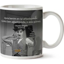 Charlie Chaplin En Iyi Arkadaşım Iki Tarafı Baskılı Kupa Bardak