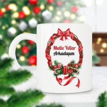 2024 Mutlu Yıllar Arkadaşım Yılbaşı Hediyesi Baskılı Kupa Bardak