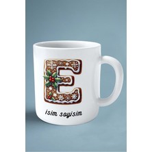 Noel Yeni Yıl Yeniyıl Hediye Isimli Kişiye Özel 2024 Baskılı Kupa Bardak E Harfi