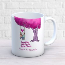 Sevgililer Günü Kişiye Özel Seni Çok Seviyorum Ağaç Salıncak Kupa Bardak