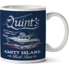 Quints Amity Island Boat Tours Jaws Iki Tarafı Baskılı Kupa Bardak
