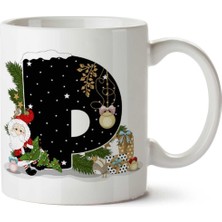 Yeni Yıl Merry Christmas Yılbaşı'na Özel P Harfi Baskılı Kupa Bardak