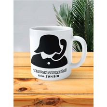 Telefon Operatörü Meslek Baskılı Kupa Bardak Çift Taraflı Baskı Kişiye Özel Model 3