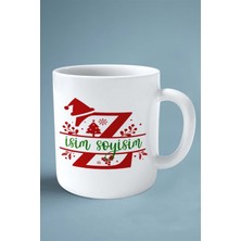 Z Harfi Yeni Yıl Noel Yeniyıl Isimli Baskılı Kupa Bardak Çift Taraflı Kişiye Özel Model 28