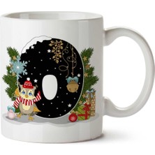 Yeni Yıl Merry Christmas Yılbaşı'na Özel O Harfi Baskılı Kupa Bardak