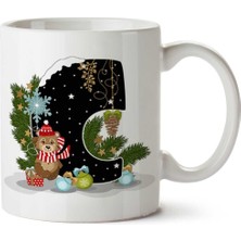 Yeni Yıl Merry Christmas Yılbaşı'na Özel C Harfi Baskılı Kupa Bardak