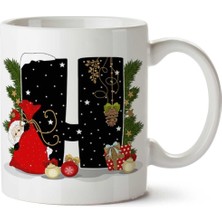 Yeni Yıl Merry Christmas Yılbaşı'na Özel H Harfi Baskılı Kupa Bardak