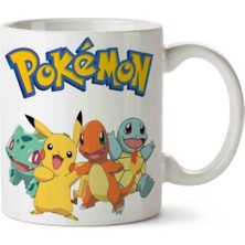 Pokemon Pikachu Bulbasaur Charmender Squirtle Iki Tarafı Baskılı Kupa Bardak