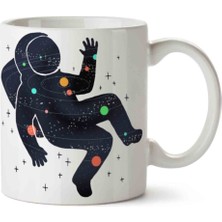 Astronot Uçan Astronot Uzay Iki Tarafı Baskılı Kupa Bardak