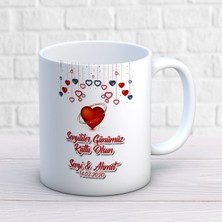 Sevgililer Günü Kişiye Özel Seni Çok Seviyorum Sallanan Kalpler Kupa Bardak