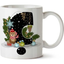 Yeni Yıl Merry Christmas Yılbaşı'na Özel Ç Harfi Baskılı Kupa Bardak