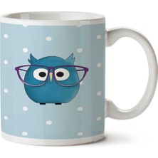 Smart Owl Iki Tarafı Baskılı Kupa Bardak