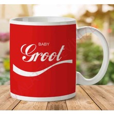 Guardians Of The Galaxy Baby Groot Coca Cola Iki Tarafı Baskılı Kupa Bardak