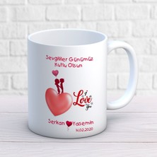 Kişiye Özel Sevgililer Günümüz Kutlu Olsun Kupa Bardak