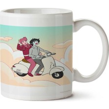 Gel Benimle Uç Iki Tarafı Baskılı Kupa Bardak