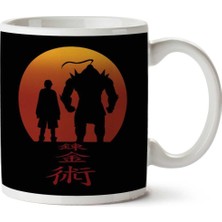 Full Metal Alchemist Red Background Iki Tarafı Baskılı Kupa Bardak