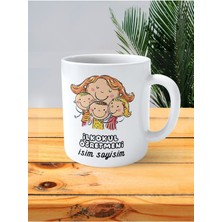 Ilkokul Öğretmeni Baskılı Kupa Bardak Isimli Kişiye Özel Sevgi Öğrenciler