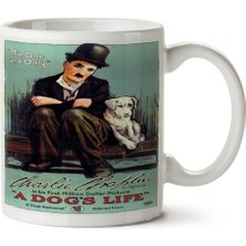 Charlie Chaplin Köpek Iki Tarafı Baskılı Kupa Bardak